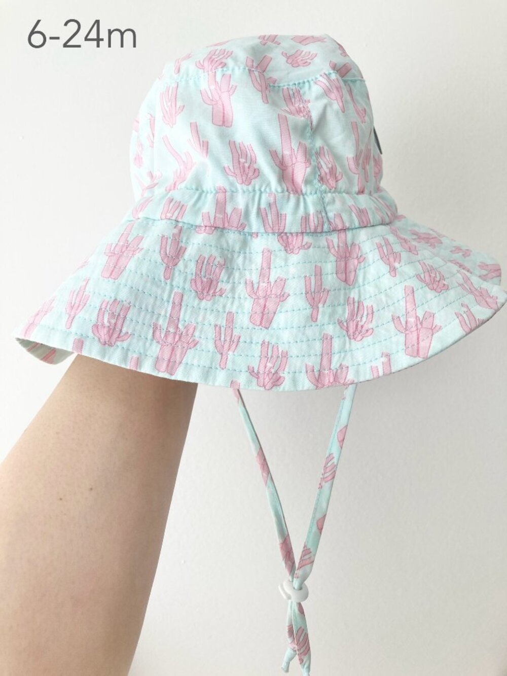 💙2/$25 Jan & Jul 6-24 Months Baby Medium Pink Coral Cotton Sun Hat Summer Beach